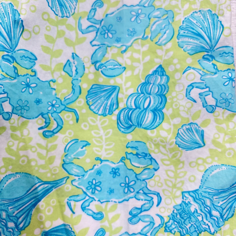 Lilly Pulitzer Womens Size 10 Capri Pants Crab Shell Print Cropped Blue White - Picture 3 of 13